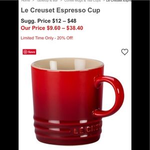 Set of 4 Le Creuset Espresso cups